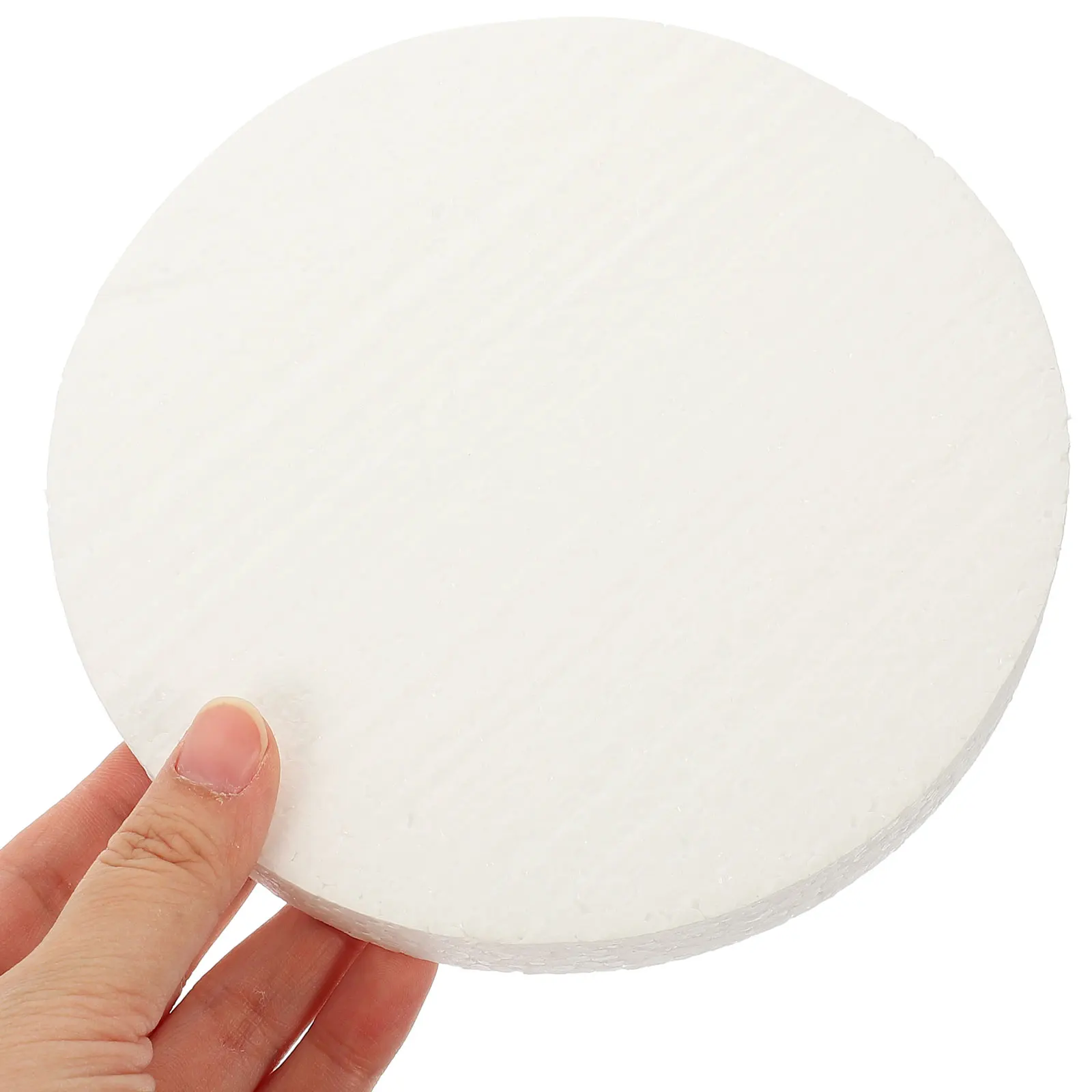 

16pcs Foam Tray White Round Craft Diy Discs For Decorating Practice Fondant Training Reusable Fake Cake Stand Cake Decoration