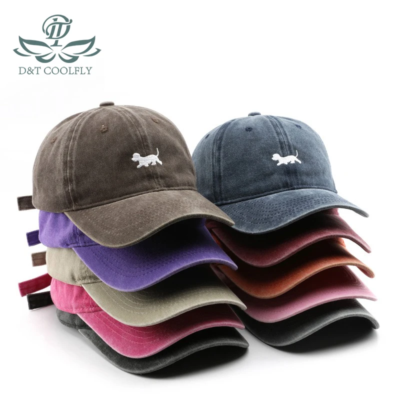 2024 New Fashion Baseball Cap Men Women Colorful Dog Embroidered Logo Cotton Material Adjustable Sun Protection Keep Warm Hat