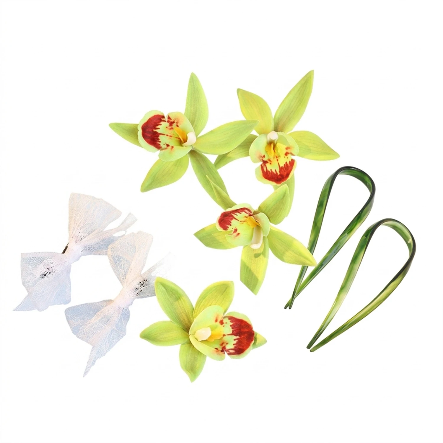 Hair Accessory Stable Grip Hairpin for Wedding Bridal Party Vintage Floral Bun Stick Set Retro Matte Resin Jewelry Gift