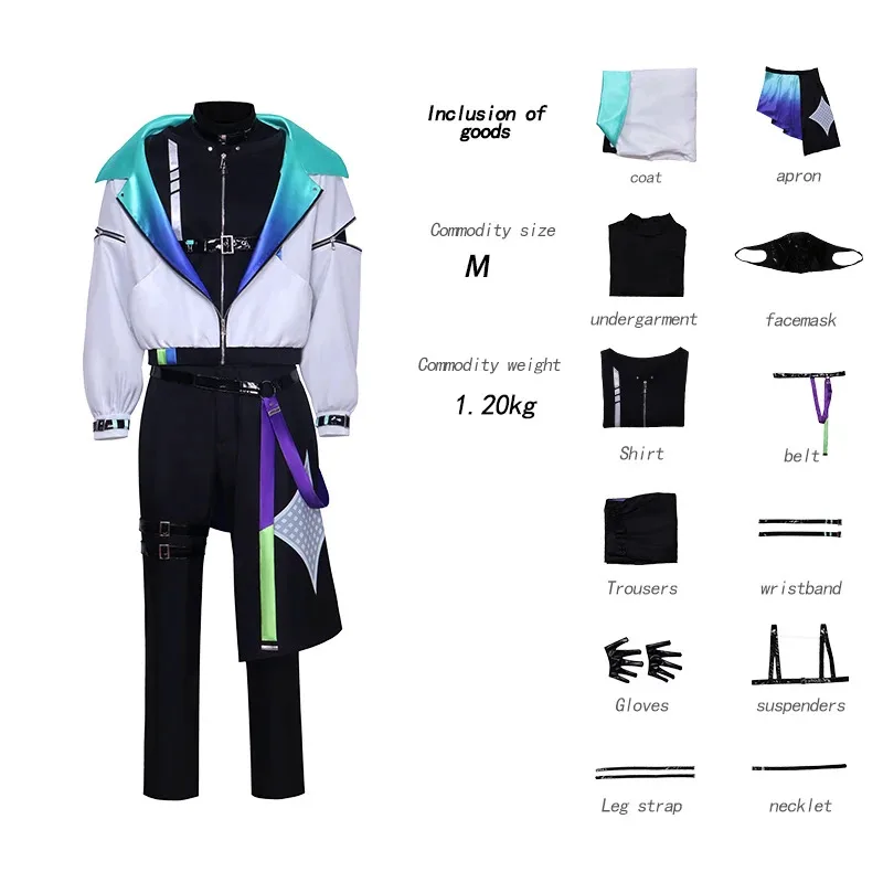 لعبة Project Sekai Kamishiro Rui التأثيرية PJSK ملابس النساء والرجال ملابس لعب الأدوار أزياء الهالوين للبالغين؛ 2، ج'4، ح.