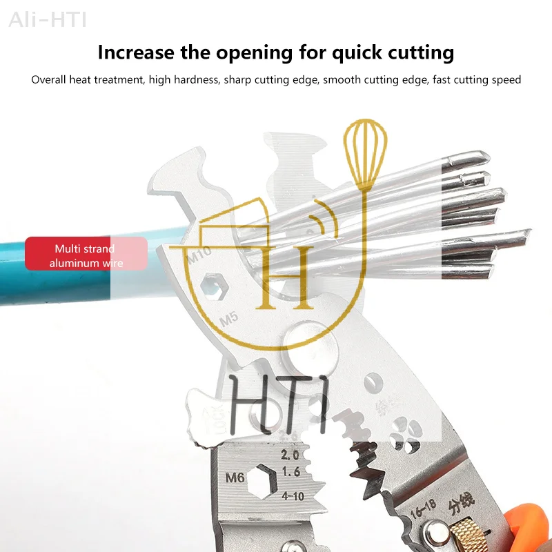 Szczypce elektryczne wielofunkcyjne 28 w 1, 200*50mm, do rozcięcia i zdejmowania izolacji z przewodów, specjalnie zaprojektowane dla elektryków.