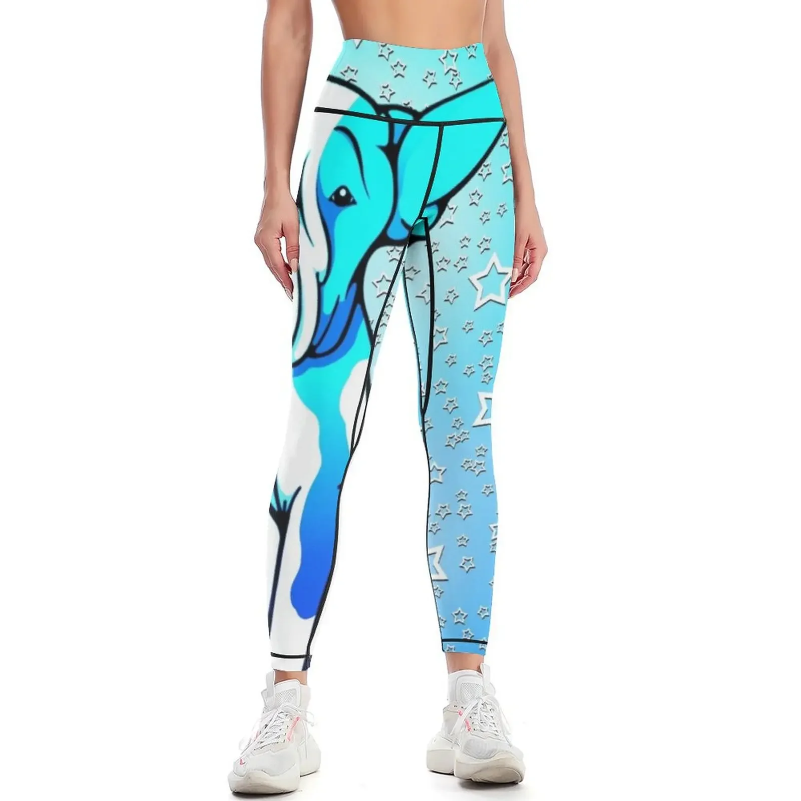 

Midnight Starry Bull Terrier Leggings flared Women's pants Women's push up Womens Leggings