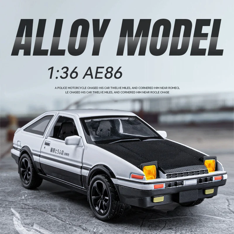 1:36 Initial D AE86 Alloy Car Models Toys Metal Diecast Initial D Exquisite Workmanship Car With Pull Back Toys For Kids Gifts