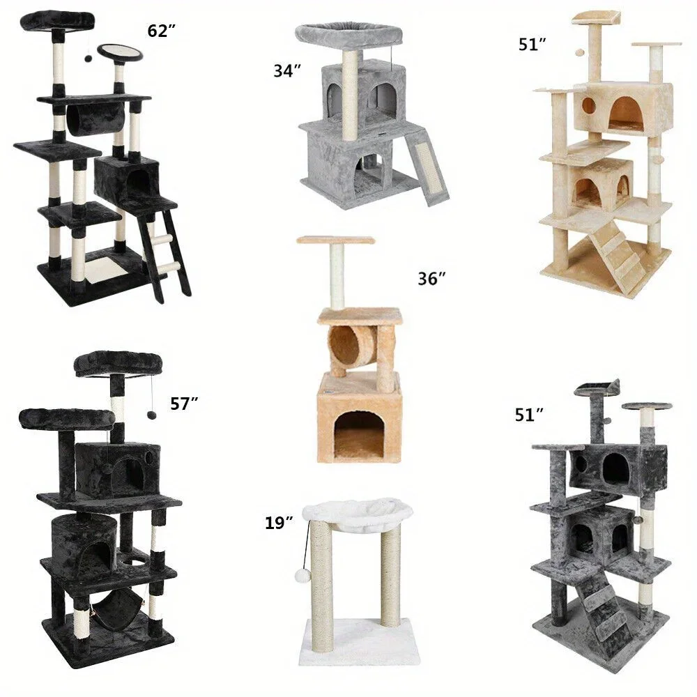 

Multiple Sizes Cat Tree Tower Condo Furniture Scratch Post Tree Kitty Play House