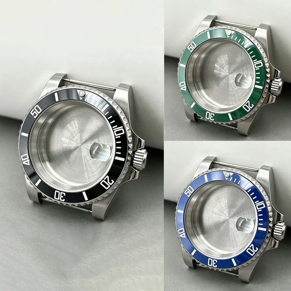 Stainless Steel Watch Case 40.5mm with Sapphire Glass Mirror 38*30.6mm Bezel Suitable for NH34 NH35 NH36 Movement Watch Accessor