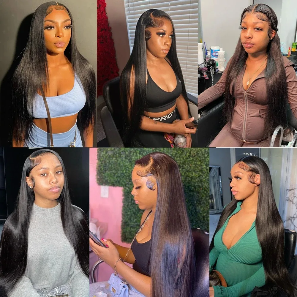 38 Inch 5x5 Kant Frontale Pruiken Braziliaanse 100% Menselijk Haar Bot Recht 13x6 13x4 HD Kant Voor Pruik Voor Vrouwen 200 Dichtheid Preplucked