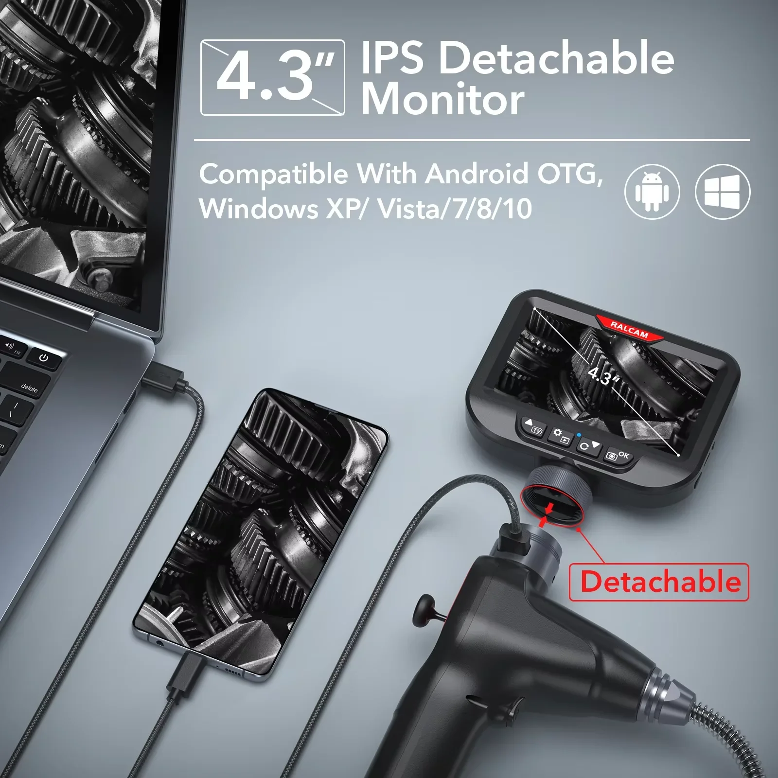 Endoscopio ajustable de 6mm y 3m, cámara de inspección por boroscopio Industrial articulada de 4 vías, endoscopio Flexible para mercado