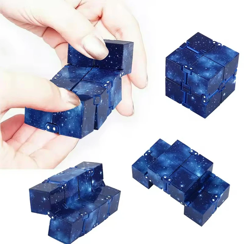 Cube infini Fidget jouet galaxie anti-Stress portable retournement infini sensoriel tdah autisme anxiété jouets adultes enfants 6 pièces