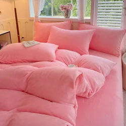 New Solid Color High Gram Heavy Milk Velvet Single Product Quilt Cover Thickened Warm Fleece 220x240 Large Size Double Bedding