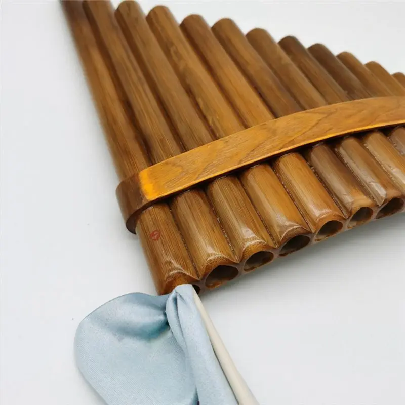 A84X-Natural Bamboo Flute,Pan Flute Wind Instrument,Handmade Pan Flute,15 Tones In G Major,Left Hand Model Easy Install Easy To