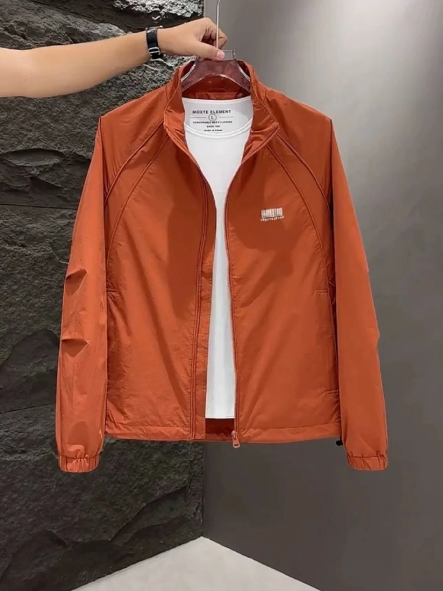 

Весенне-осенняя повседневная мужская куртка с воротником-стойкой, модная универсальная ветровка, солнцезащитная верхняя одежда для молодежи, популярная модель