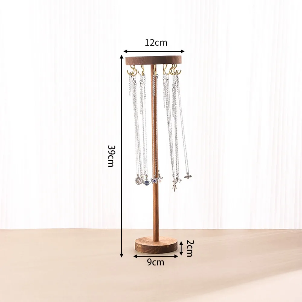 

New Wood Jewelry Display Stand Round Vertical Organizer Detachable Earrings Shelf Jewelry