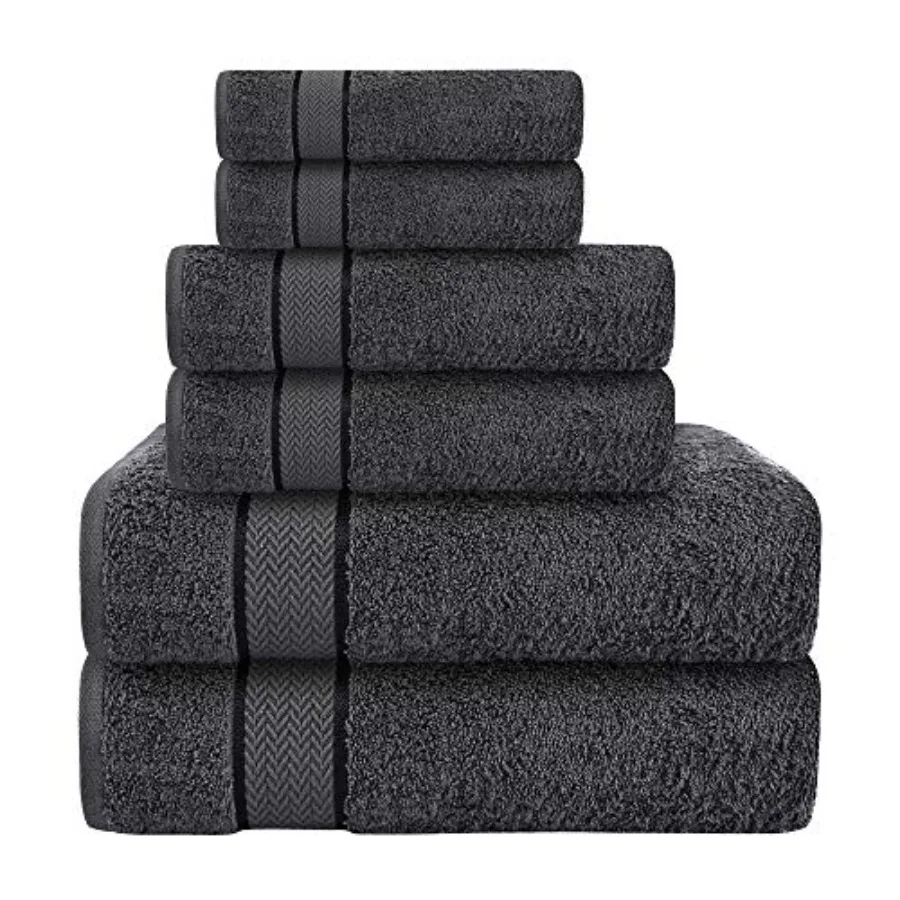 

Luxury Bath Towels Set-100% Cotton- 2 Bath 2 Hand and 2 Washcloths- Large Thick Fluffy Absorbent Quick Dry Soft Plush -Gift Hot