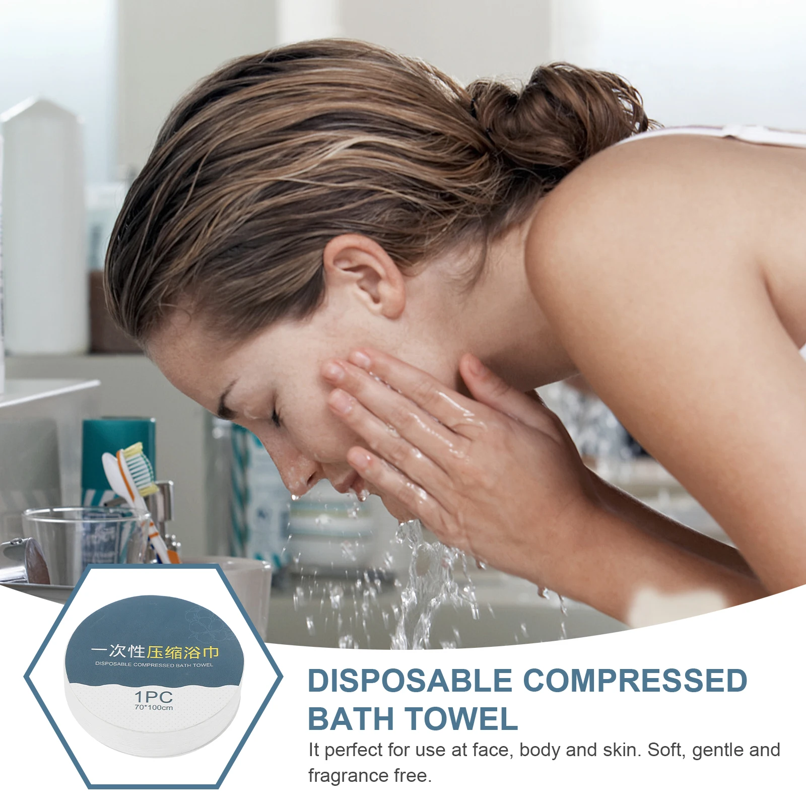 

6pcs Disposable Bath Towel Compressed Quick-Drying Portable Travel Outdoor -Friendly Mini Camping Hiking Boat Towels