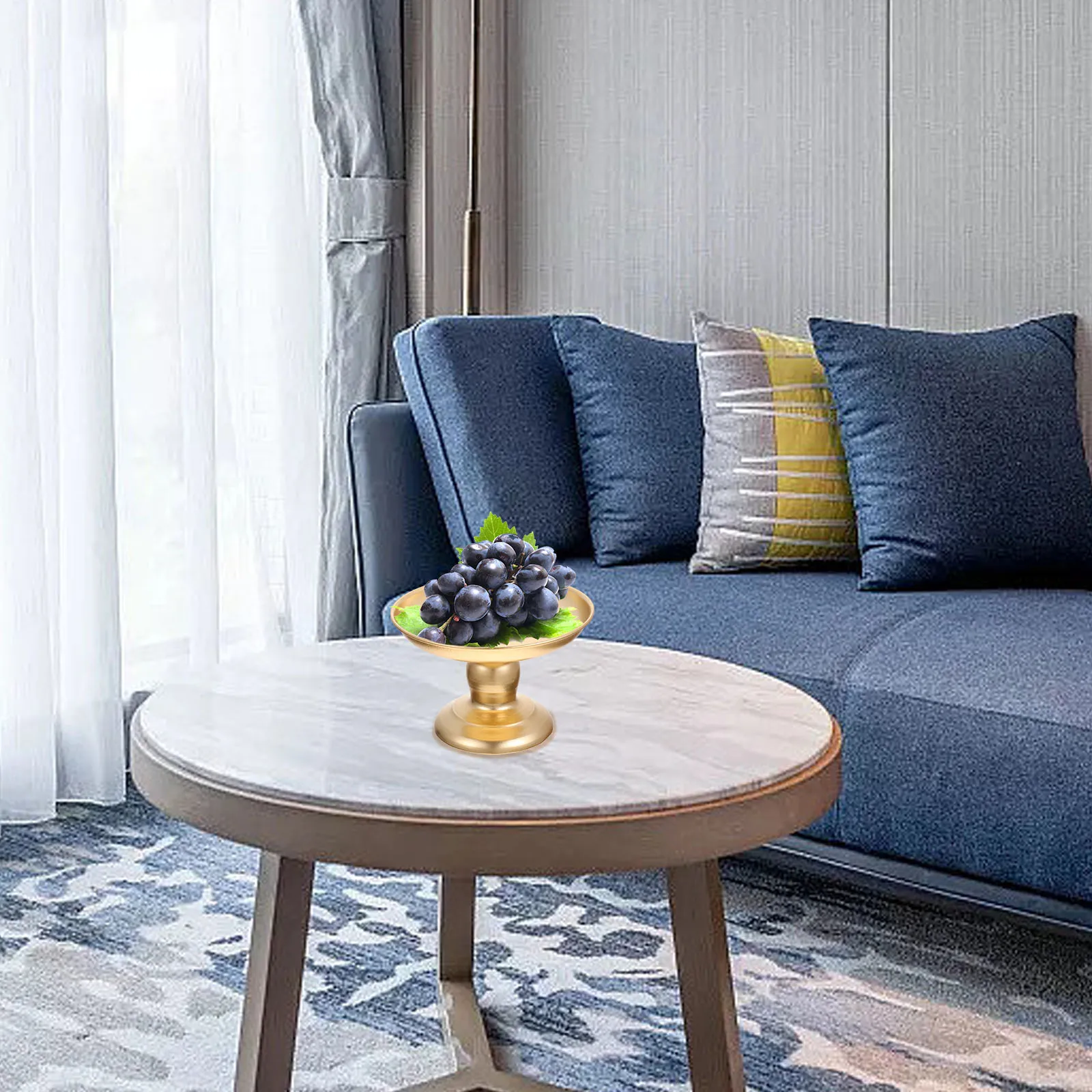 

Candy Plate Footed Snack Dish Iron Fruit Tray Metal Cake Stand For Home Hotel Party Dessert Display Storage Kitchen Barware