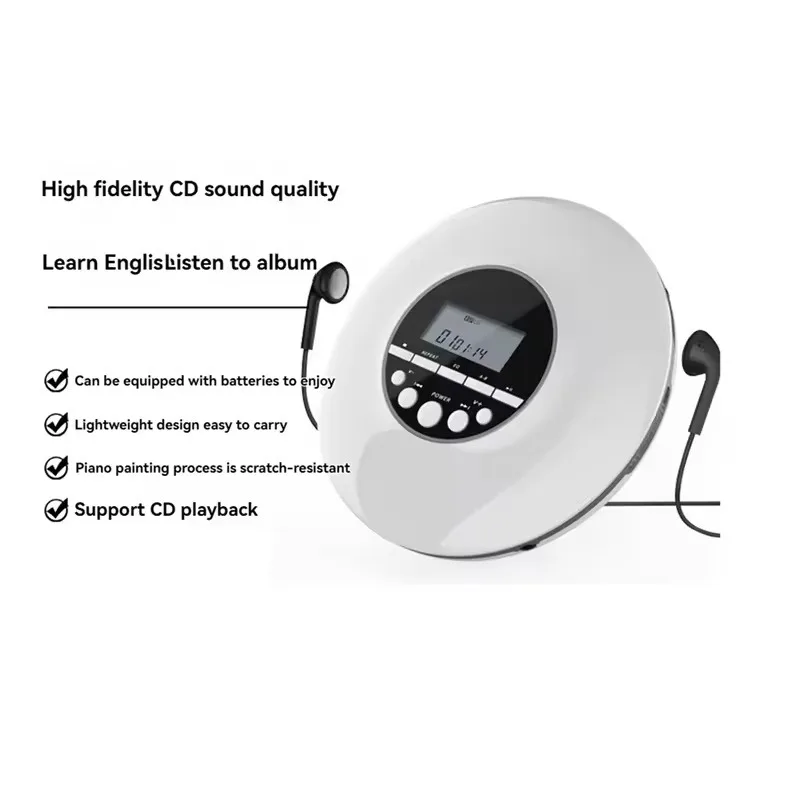 Portable CD Player Walkman MP3 Repeater Music CD Disc Player For English Study & Entertainment view 6