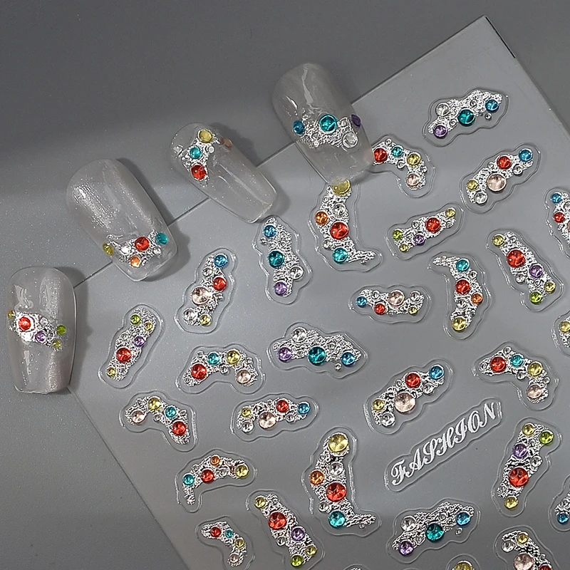 모조 라인스톤 반투명 네일 스티커 장식용 네일 팁 및 젬스톤 네일 아트