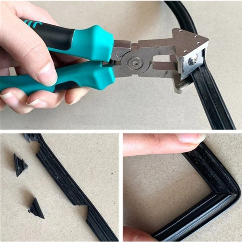 

3X V-Shaped Rubber Strip Scissors 90 Degree For Doors Window Sealing Industrial Grade Right Angle Rubber Strip Scissors-A73I