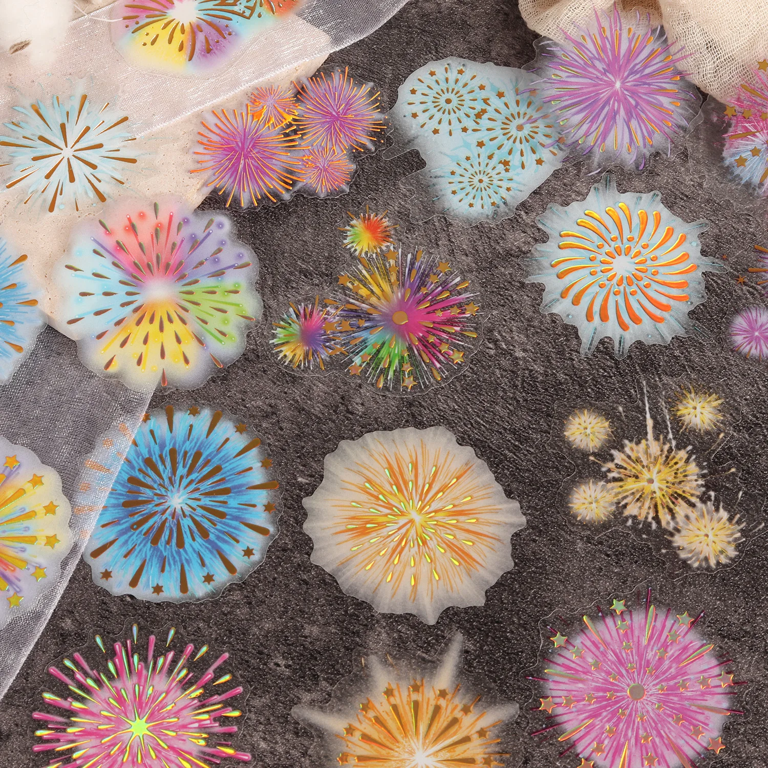 20 Stück Bronzing Rainbow Theme Ästhetisches Scrapbook-Aufkleberpaket, für DIY-Bastelarbeiten, Reisetagebücher, Scrapbooking-Zubehör – Detail 4