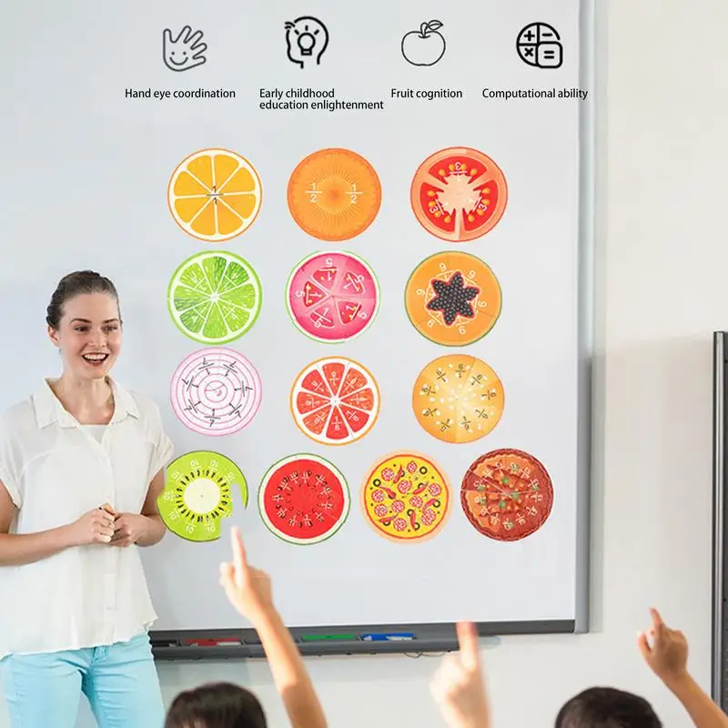 Fractie Games Voor Kinderen Wiskunde Fractie Leren Educatieve Indoor Games Wiskunde Hulpmiddelen Fruit Vorm Vroeg Leren Speelgoed Voor