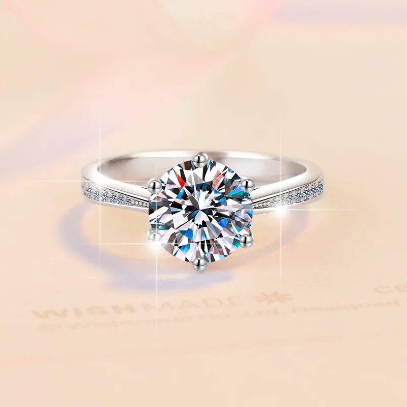 Women's Moissanite Solitaire D VVS Engagement Ring