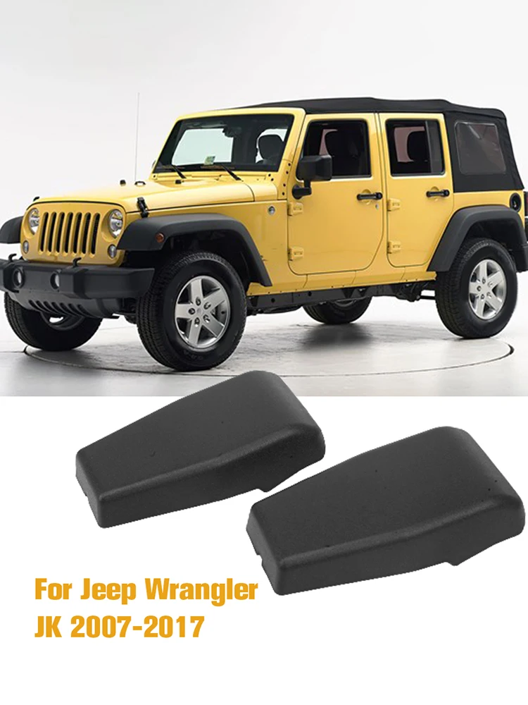 2Pcs Car ABS Liftgate Glass Hinge Cover Black Door Window Liftgate Hinge Cover for Jeep Wrangler JK 2007-2017 Car Styling