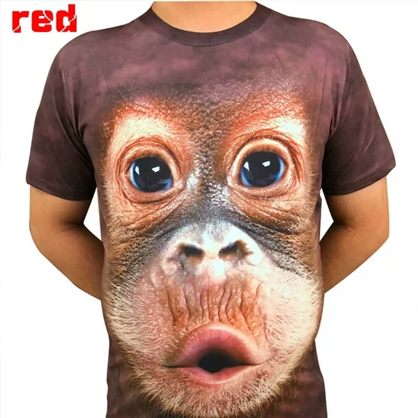 

2025 Men's Fashion Casual 3D Printed T-shirt Spoof Gorilla Fun Monkey T-shirt Cool Short Sleeve Short Sleeve Shirt Top