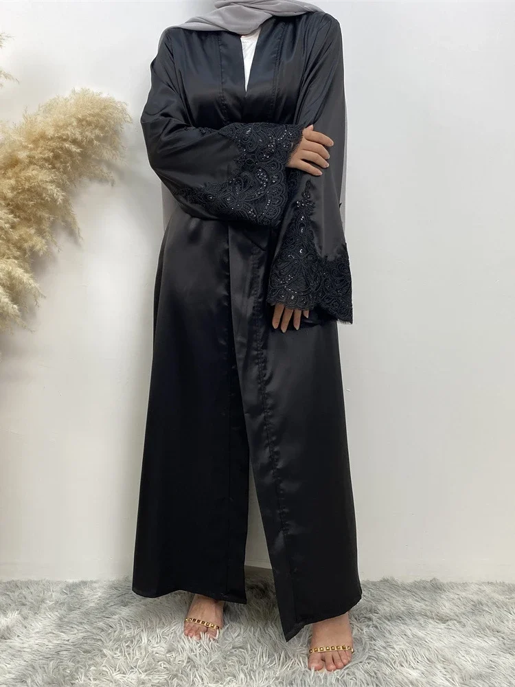 Eid Muslim Abaya for Women Dress Morocco Ramadan Lace-up Embroidery Abayas Kaftan Islam Cardigan Dubai Arab Modest Long Robe