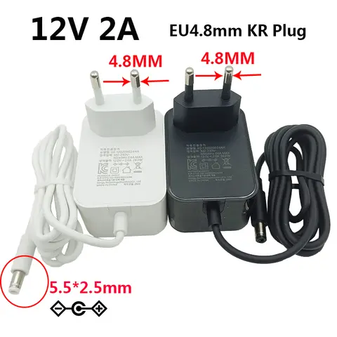 EU4.8mm dc 12v Adapter Wit 12v 2a Bron 12v Voeding dc Wit 12 Volt Voeding EU 4.8mm Korea Frankrijk Spanje KR Plug