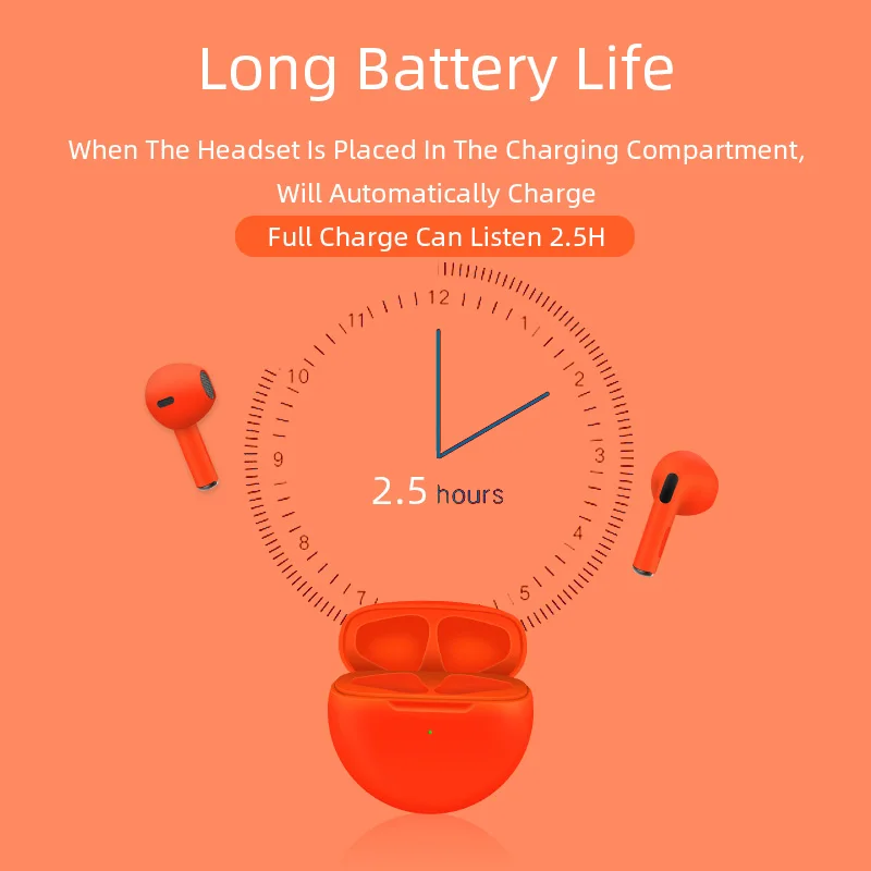 Air Pro 6 TWS Fones De Ouvido Sem Fio com Microfone Fone Bluetooth Fones De Ouvido Esporte Correndo para Apple iPhone Xiaomi Pro6 Fones De Ouvido