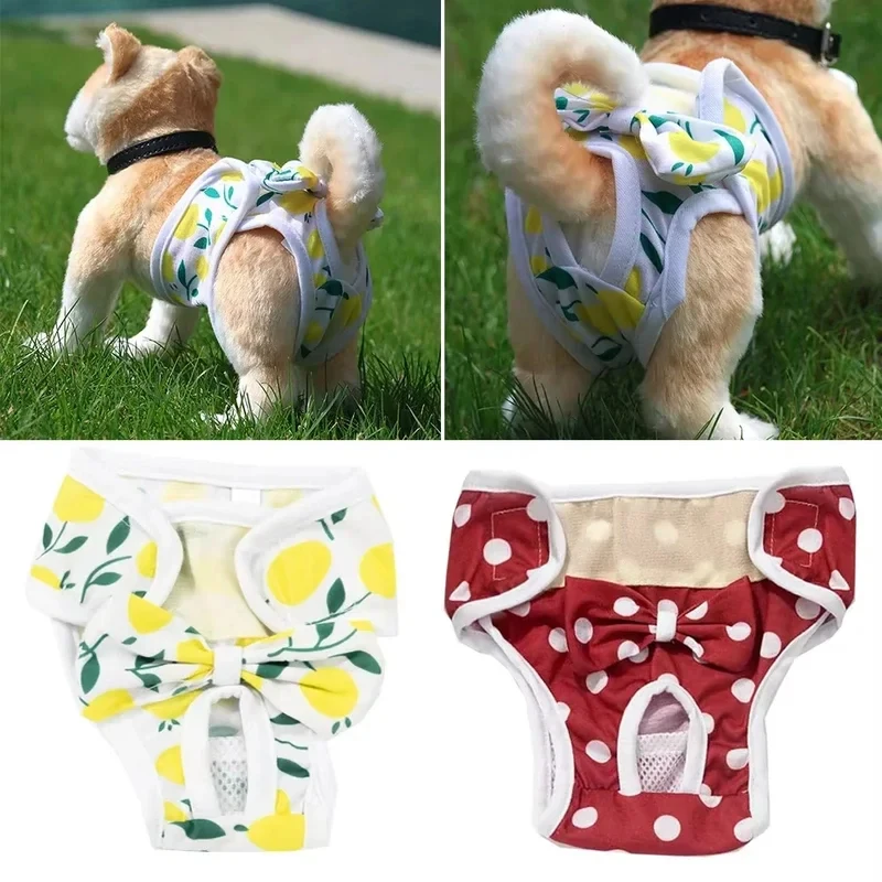 

Washable Female Dog Diapers Physiological Pants Pet Sanitary Panties for Small Medium Dogs Cats