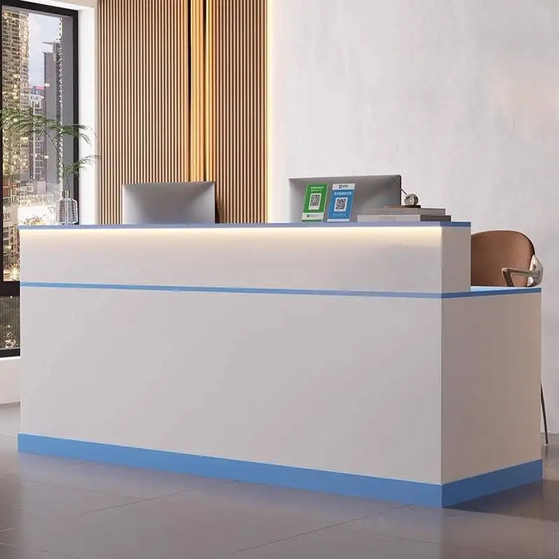 Oranje Decor Receptiebalies Opbergruimte Kassa Laden Moderne Receptiebalies Wit Klassiek Mostrador Recepcion Kantoormeubilair