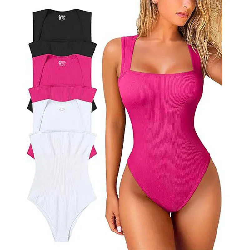 

Women's U-neck Sleeveless Vest Tight Fitting Jumpsuits Sexy Backless Tank Rompers One Piece Halter Sleeveless Bodysuit