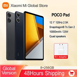 POCO Pad Global Version 12.1'' 120Hz 2.5K Display Snapdragon 7s Gen 2 Octa core Processor 33W 10000mAh Battery Quad speakers