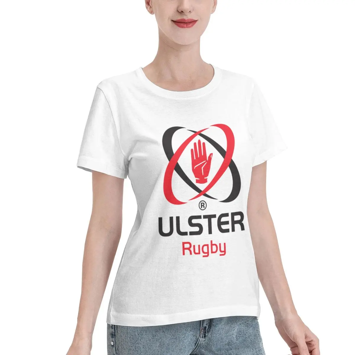 ULSTER RUGBY OFFICIAL IRFU Tee-Shirts Cotton T-shirts Women Short Sleeve O-Neck Tops