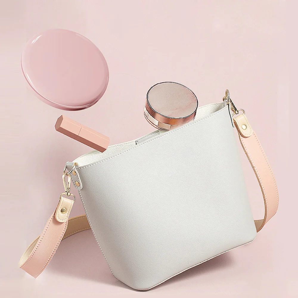 LED Lighted Travel Makeup Mirror Foldable 10x Magnifying Mirror Rechargeable Compact Cosmetic Mirror For Handbag Purse Pocket