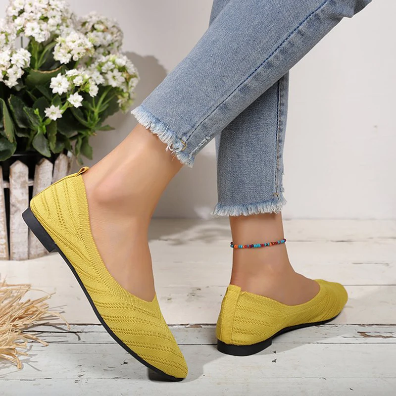 Women Flats Shoes 2024 New Summer Casual Mesh Breathable Flat Shoes Ladies Comfort Light Sneakers Women Slip on Loafers Shoes