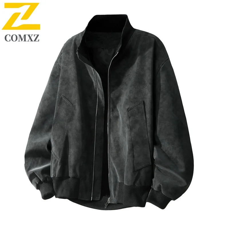 

COMXZ Outdoor Camping Mens Jacket Stand Collar Windproof Coat Fashion Travel Multi Functional Lightweight Autumn Clothing
