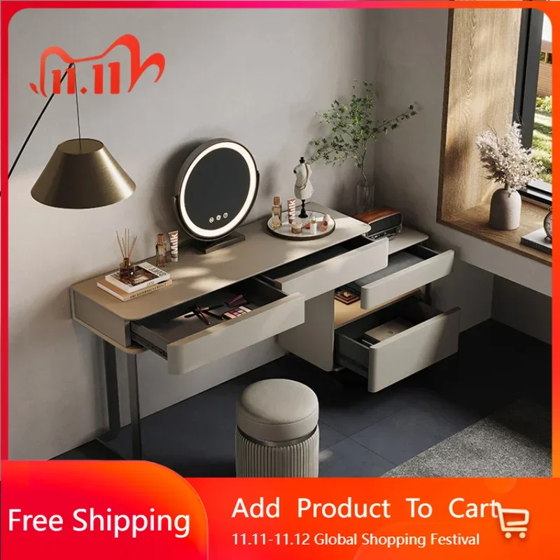 

Luxury Storage Wood Vanity Table Mirror Stool Luxury Bedroom Dresser Organizer Beauty Comfortable Schminktisch Trendy Furniture