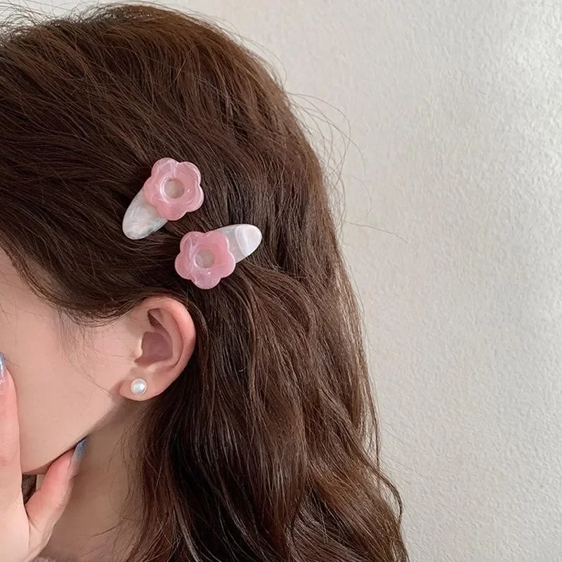 

Ins Style Flower Vinegar Small Hair Clip Women's Side Bangs Broken Hair Tidying Artifact Duckbill Clip Headwear