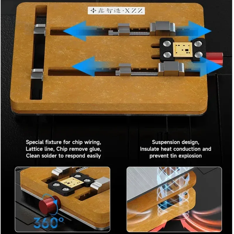 

XZZ T2 Multi-function PCB Fixture Platform Series Dual-axis Mainboard Soldering Holder CPU Chip Glue Remove Welding Repair Tool