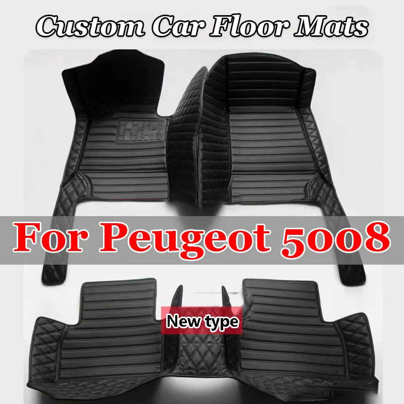 

Car Floor Mats For Peugeot 5008 Seven Seats 2017-2023 18 19 20 21 22 23 Custom Auto Foot Pads Carpet Cover Interior Accessories