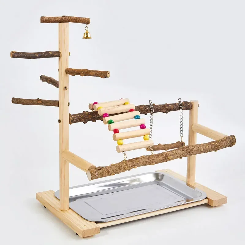 Parrot Interactive Amusement Park Parrot Training Solid Wood Station Stand Pole Bird Supplies Bird Rack Parrot Stand Stick