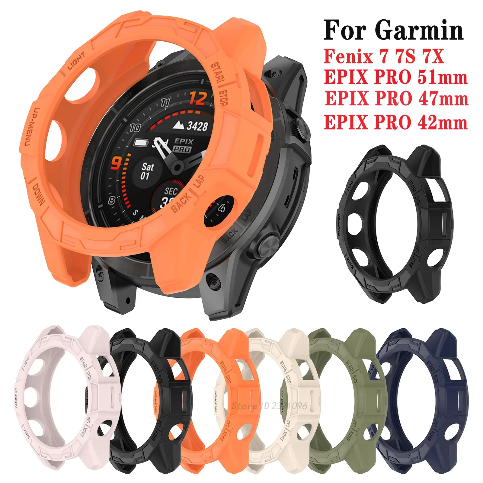 

Protective Case Bumper For Garmin Fenix 7 7S 7X Silicone Cover For Garmin Epix Pro 42mm 47mm 51mm Hollow protective shell