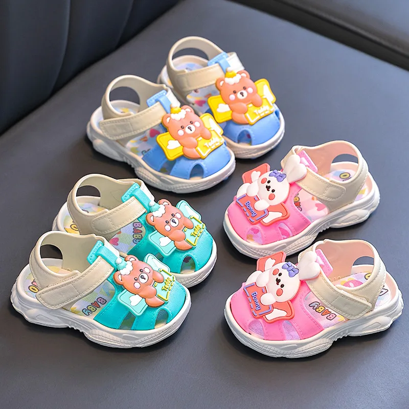 Sandalsymshoesslippers per bambini Soft Anti-Skid Cartoon DIY Design Hole Baby muslimah Mujer 2024 Tendencia