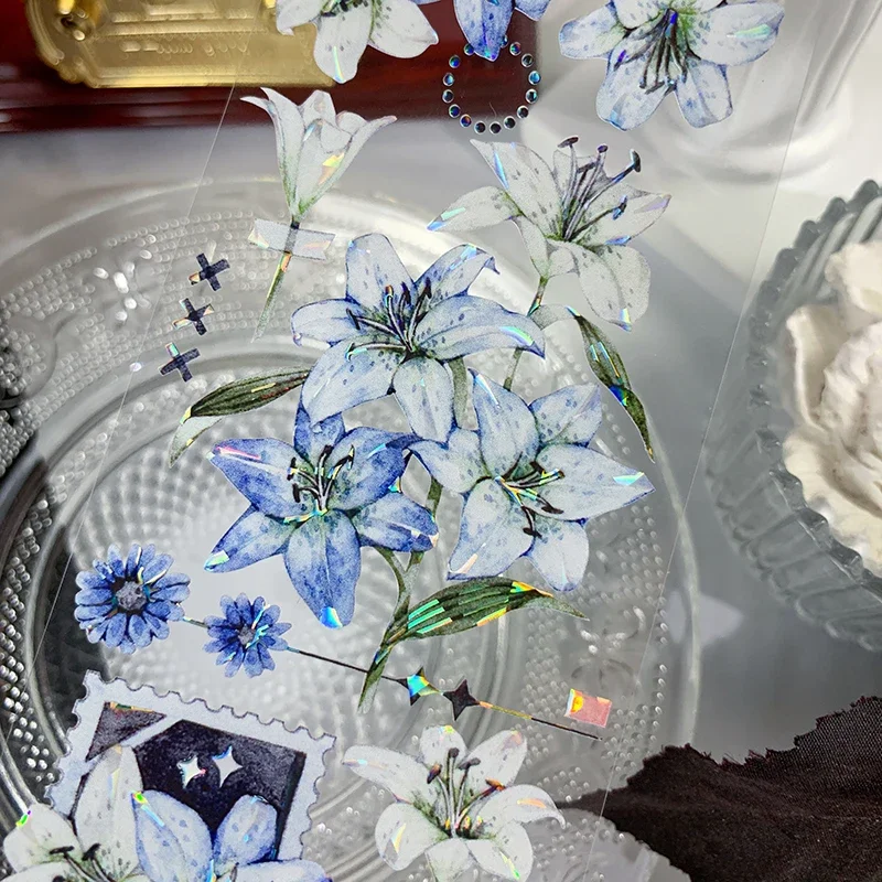 New Vintage lily flower Sticker Card Making Collage Decoration