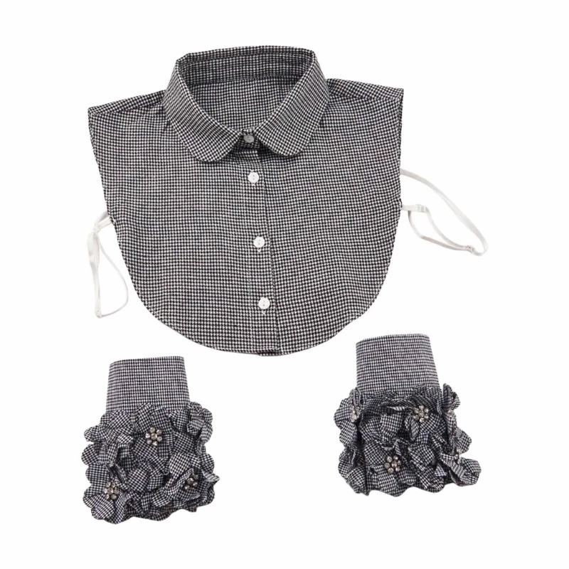 

Collar Shawl Sweet Lapel False Shawl for Hoodie Sweater Jeweled Wristband