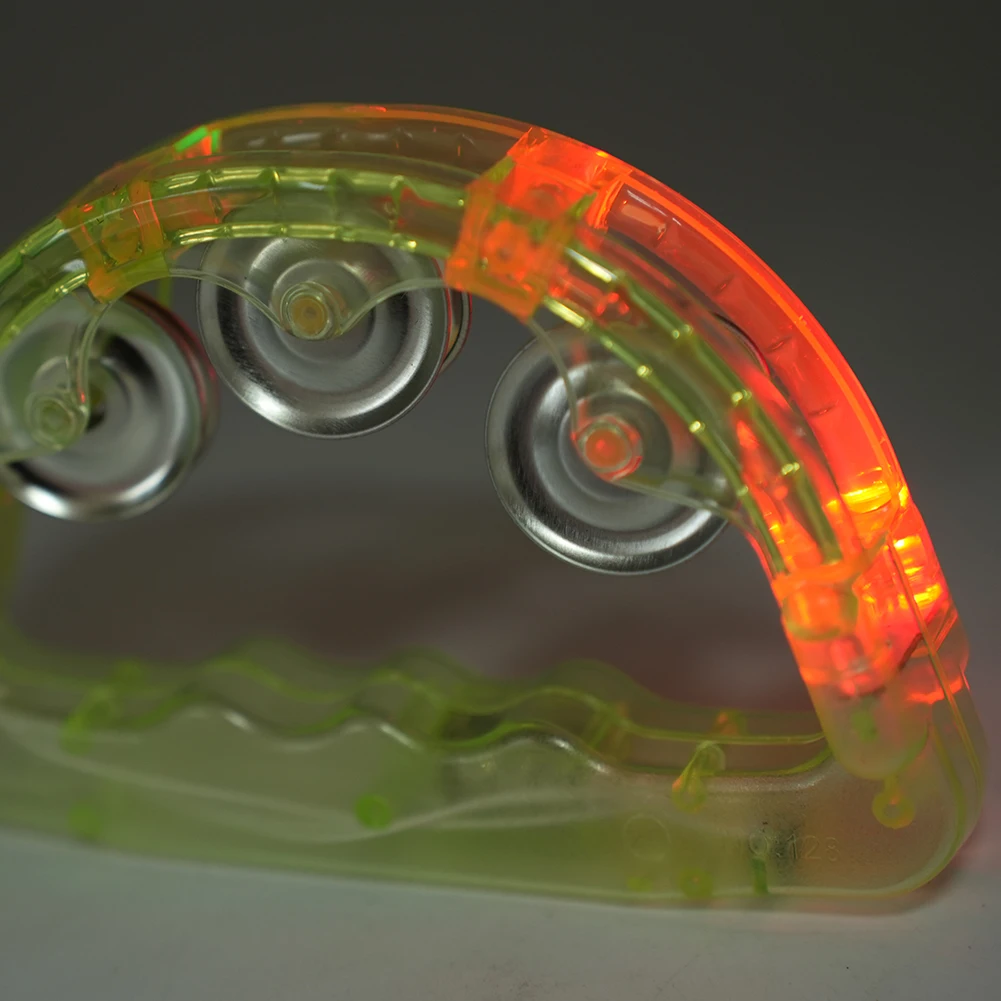 

Funny Shaking Toys LED Led Tambourine Musical Instrument Nightlife Shaking Toy Toy 16x10cm Club Concert Kids Light Up