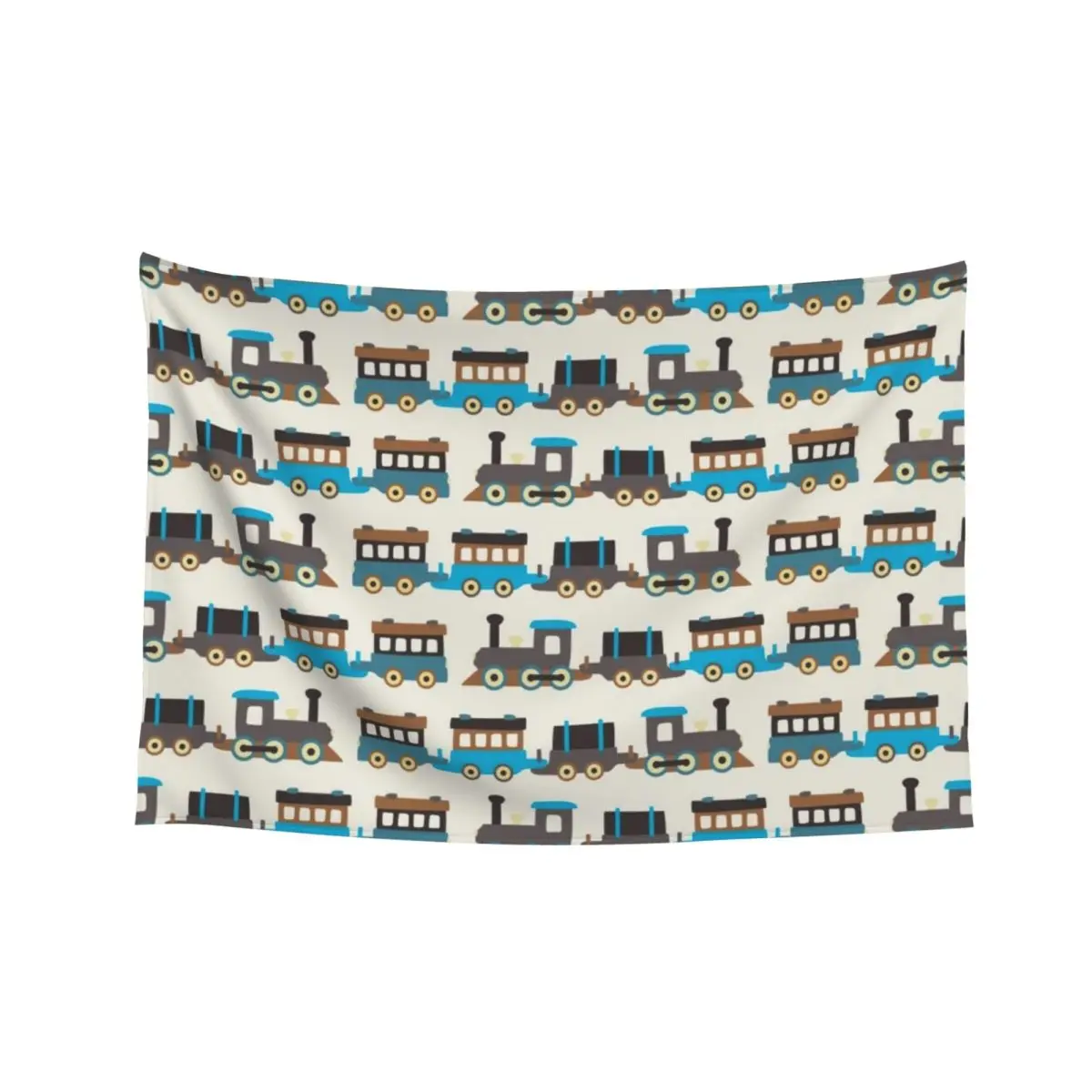 

Blue and Brown Wooden Toy Train Tapestry Decorative Paintings Decorative Wall Wall Coverings Tapestry