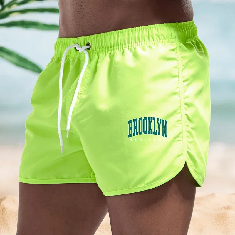 Men's Swim Shorts Quick Dry Breathable With Pockets Drawstring Bathing Suit Swim Trunks Board Shorts for Surfing Beach Summer